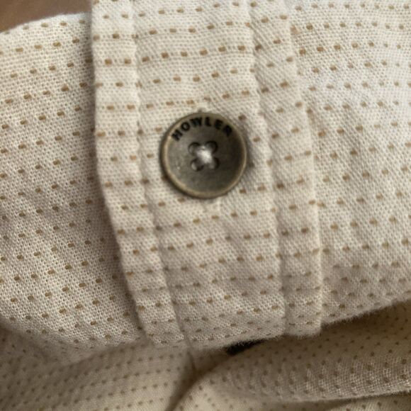 Howler Bros Western Shirt Mens XXL Long Sleeve Button Down Ivory Beige Textured - Picture 6 of 14